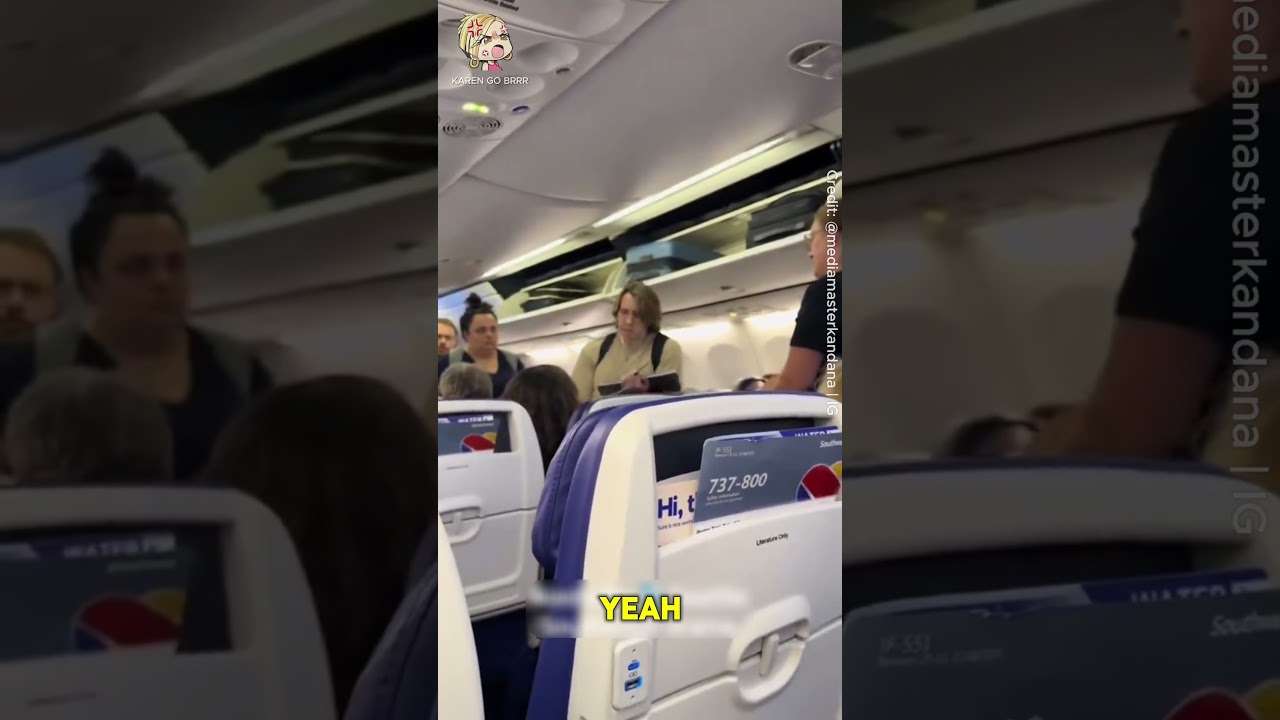 Карен попыталась занять места и её высадили из самолёта. Рейс Southwest. Фото: @mediamasterkandan...