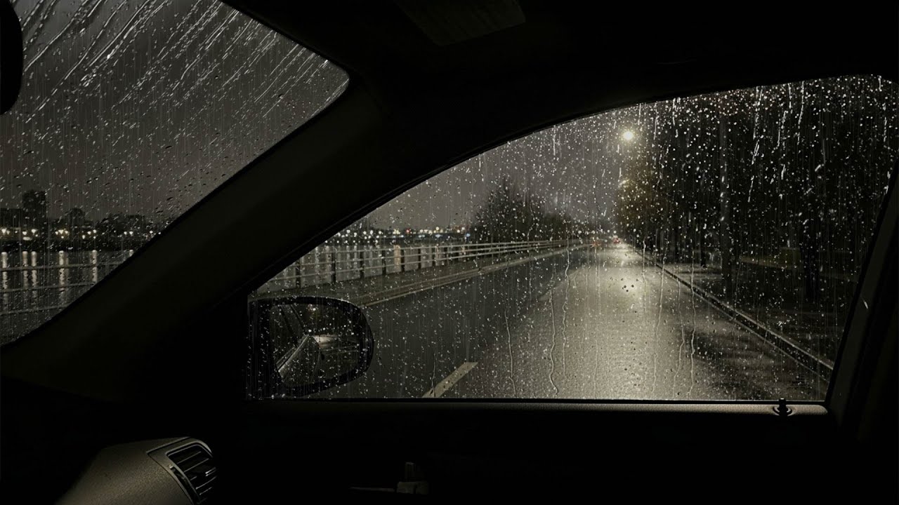 Car Rainstorm Ambience ⛈️ Heavy Thunder & Rain Sounds for Deep Sleep