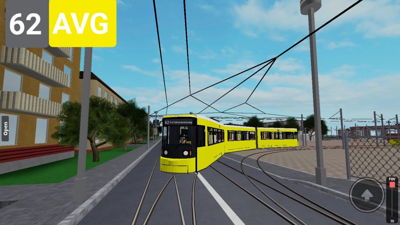 Tram AVG Simulator Roblox | Einsetzermitfahrt 62 von Bietriebshof nach S+U Safranammerweg in GTU 