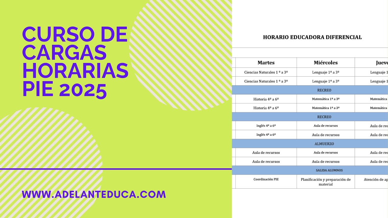 VIDEO CARGAS HORARIAS PIE 2025