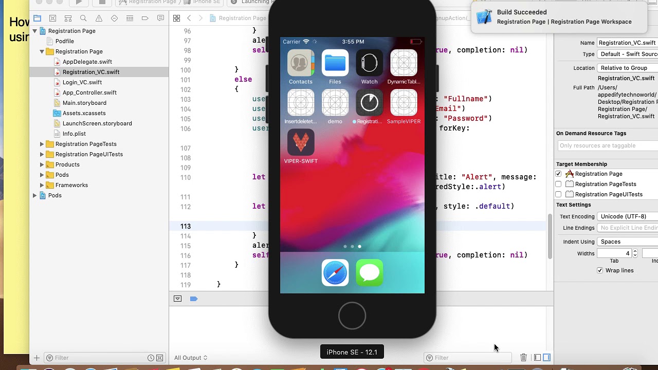 AppEdify: Registration & Login Page using NSUserDefaults? | Swift tutorials | Swift Tutor