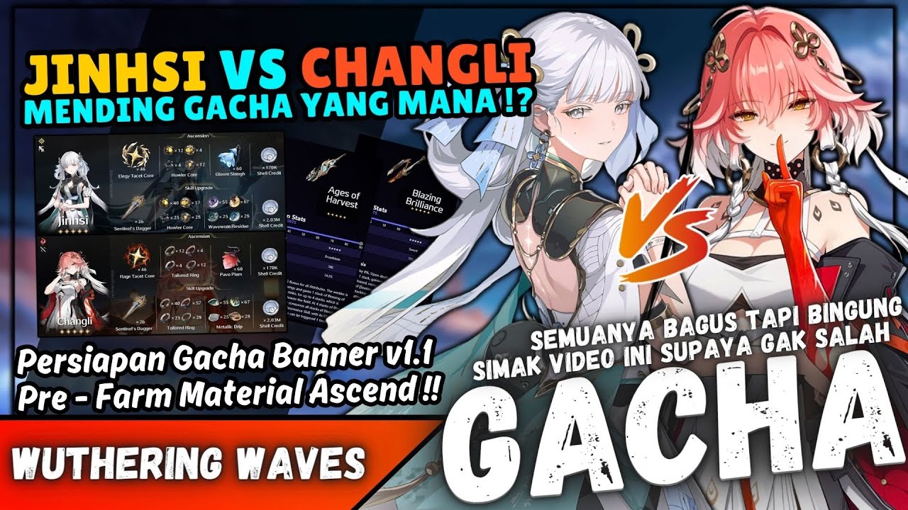 JINHSI VS CHANGLI Gacha Yang Mana !? Jangan Bingung Gacha Sesuai Playstyle Kamu !! - Wuthering Waves