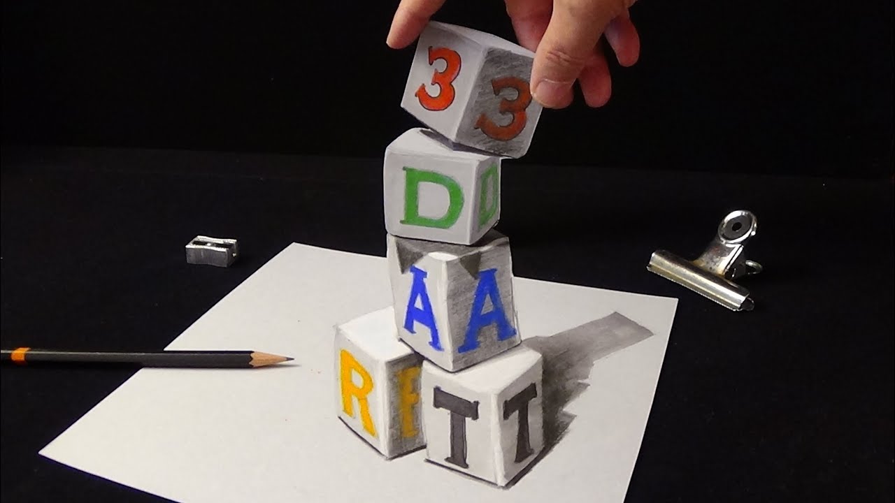 Impossible Drawing Trick - Magic Cubes Illusion - Vamos
