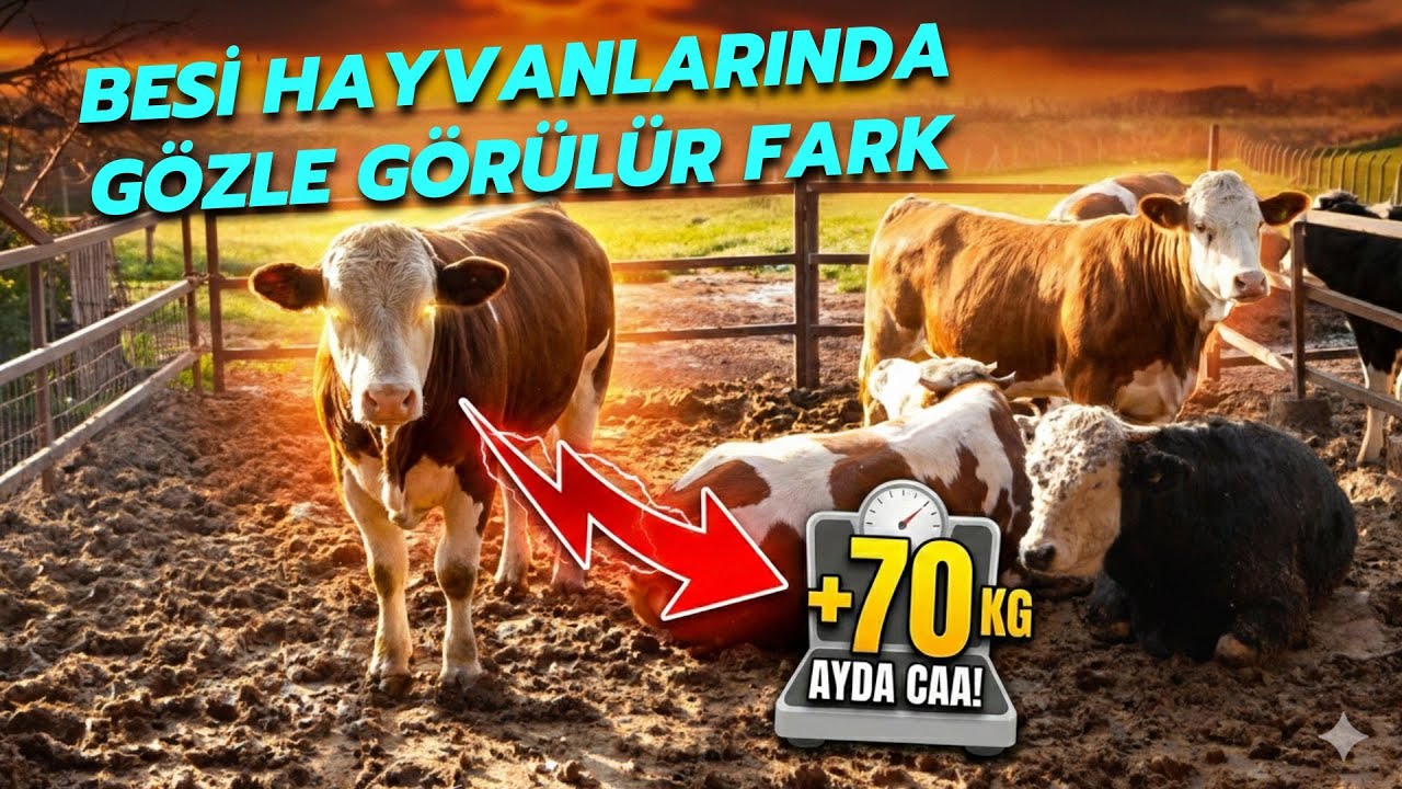 Besi Hayvanlarında Gözle Görülür FarkAylık 70 KG Canlı Ağırlık Artışı