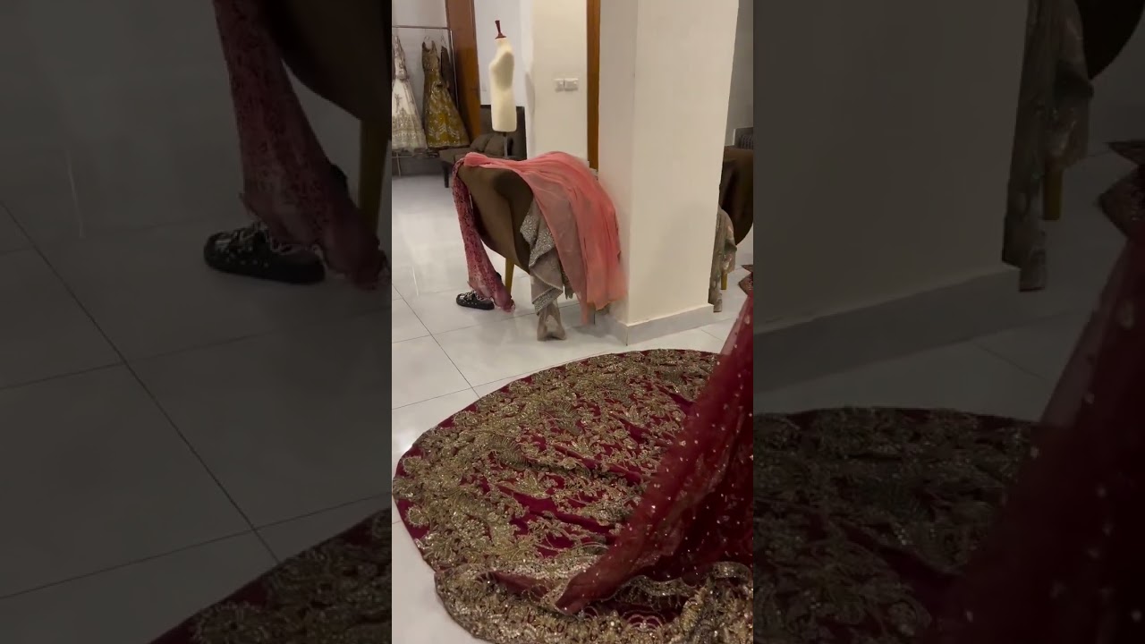 she is wearing own bridal outfit trying on Rewaj in fashion house #rewajin #fashion #wedding #style