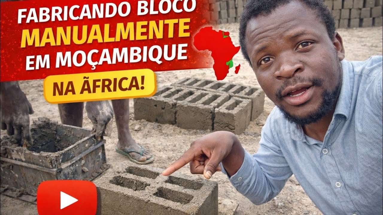 UM DIA INCRÍVEL, FABRICO DE BLOCOS DE FORMA MANUAL 🇲🇿