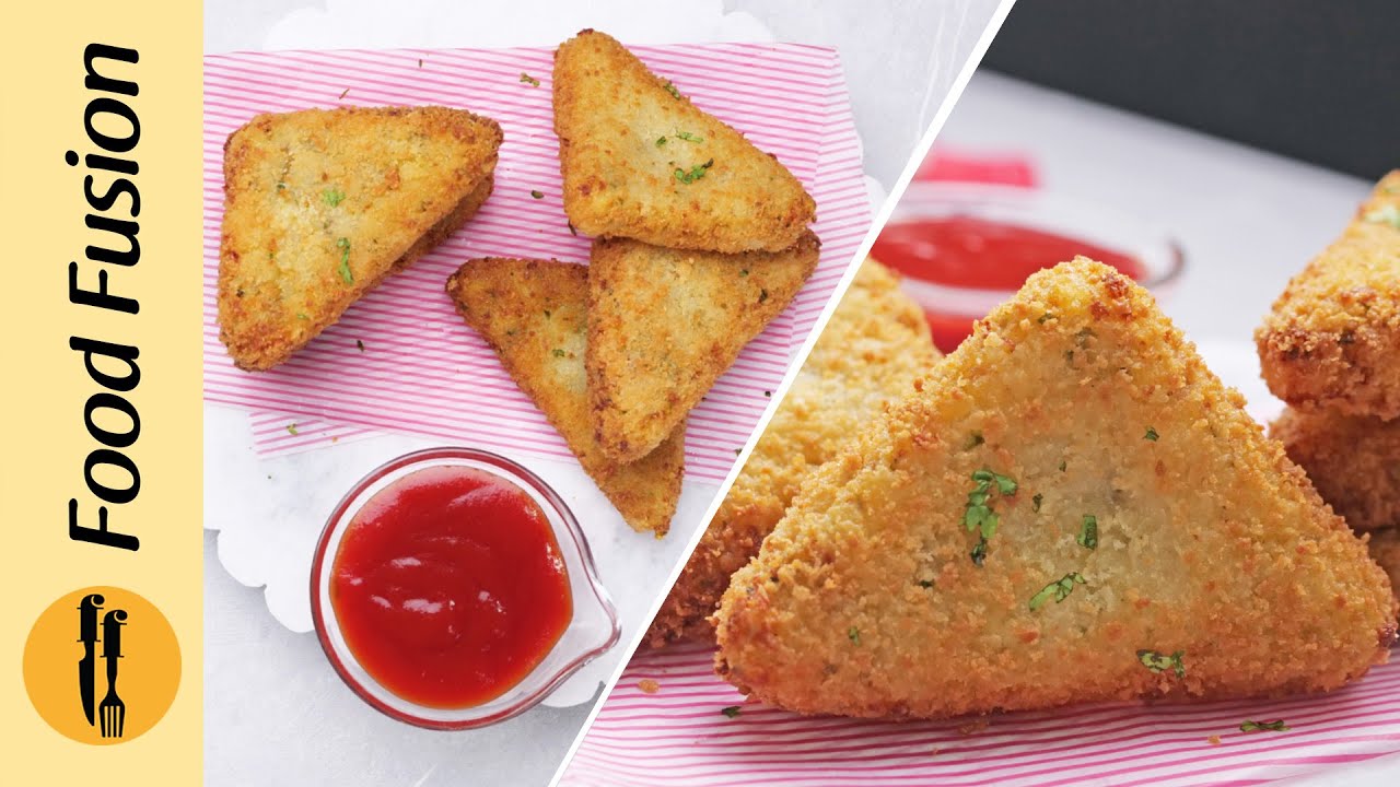 Cheesy Potato Triangles Recipe by Food Fusion