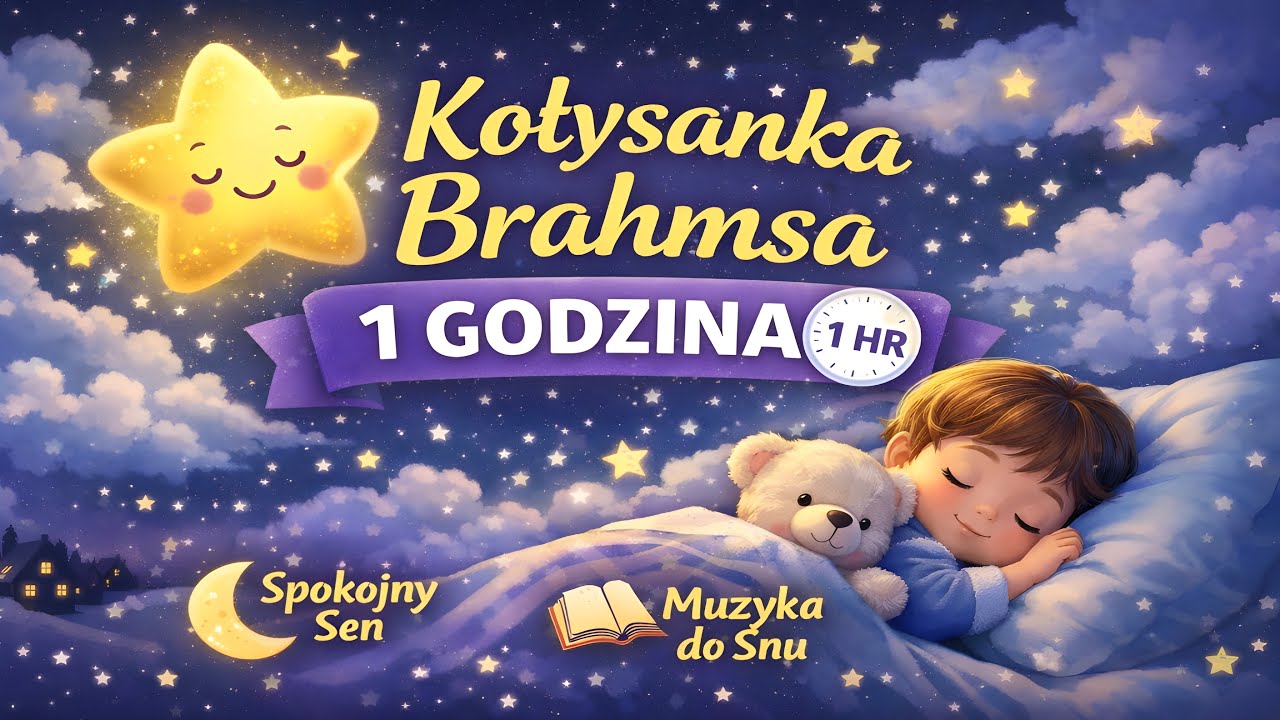 Kołysanka Brahmsa 1 GODZINA 🌙 Spokojny Sen Dziecka | Brahms Lullaby 1 Hour | Baby Sleep Music