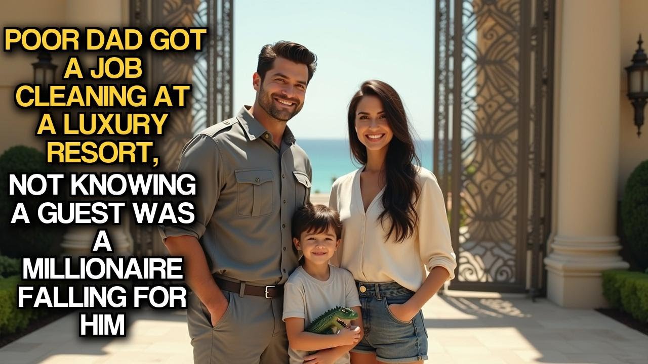 Poor Dad Got A Job Cleaning At Luxury Resort, Not Knowing A Guest Was A Millionaire Falling For Him
