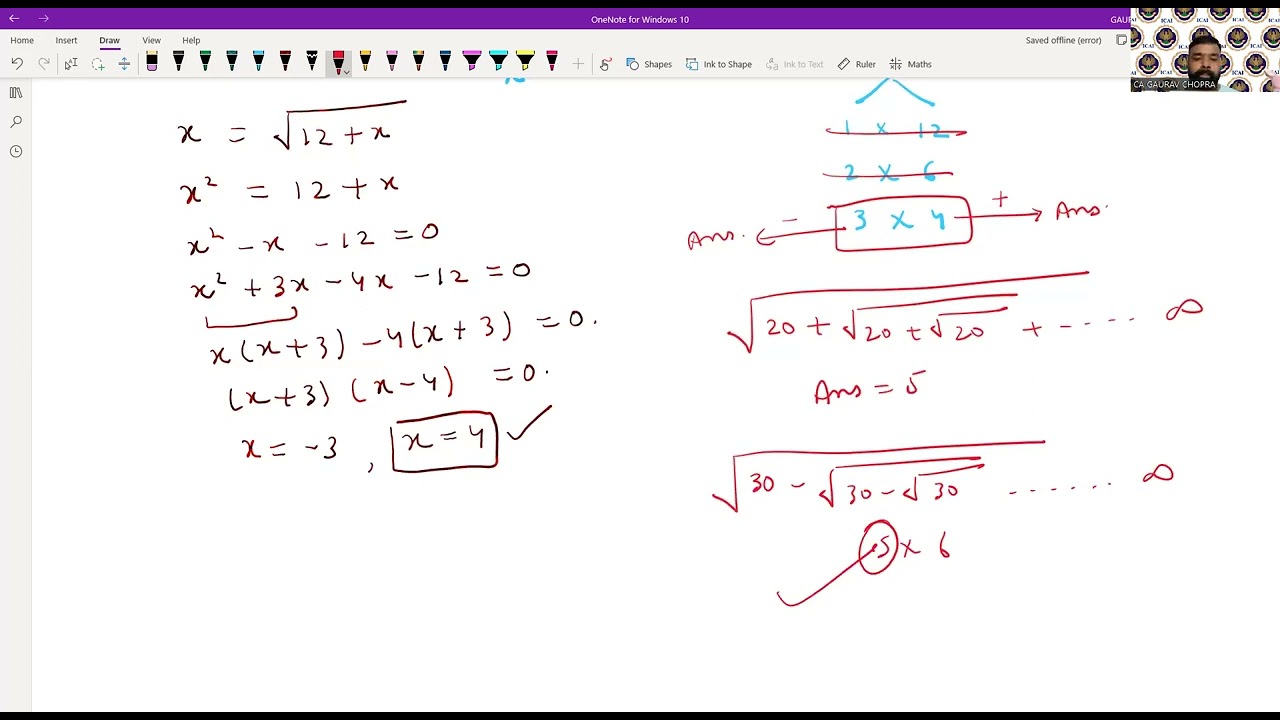 Quadratic Equation - One shot Revision | All concepts with questions | CA GAURAV CHOPRA