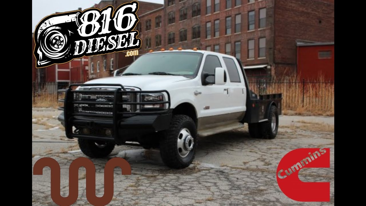 2005 Ford F350 King Ranch 5.9 Cummins swap truck is FOR SALE! 1 Ton dually flatbed, 35s, FUMMINS!