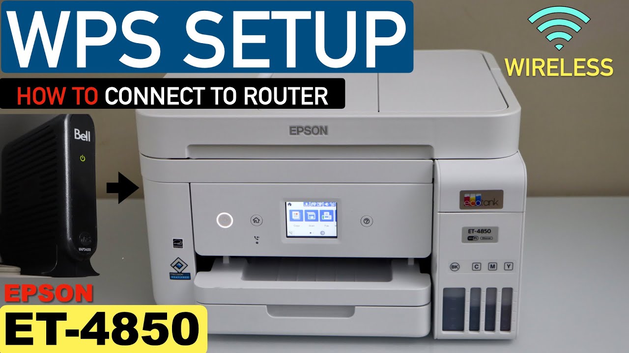 Epson Ecotank ET 4850 WPS Setup, Connect Printer To Router, Easy Method !