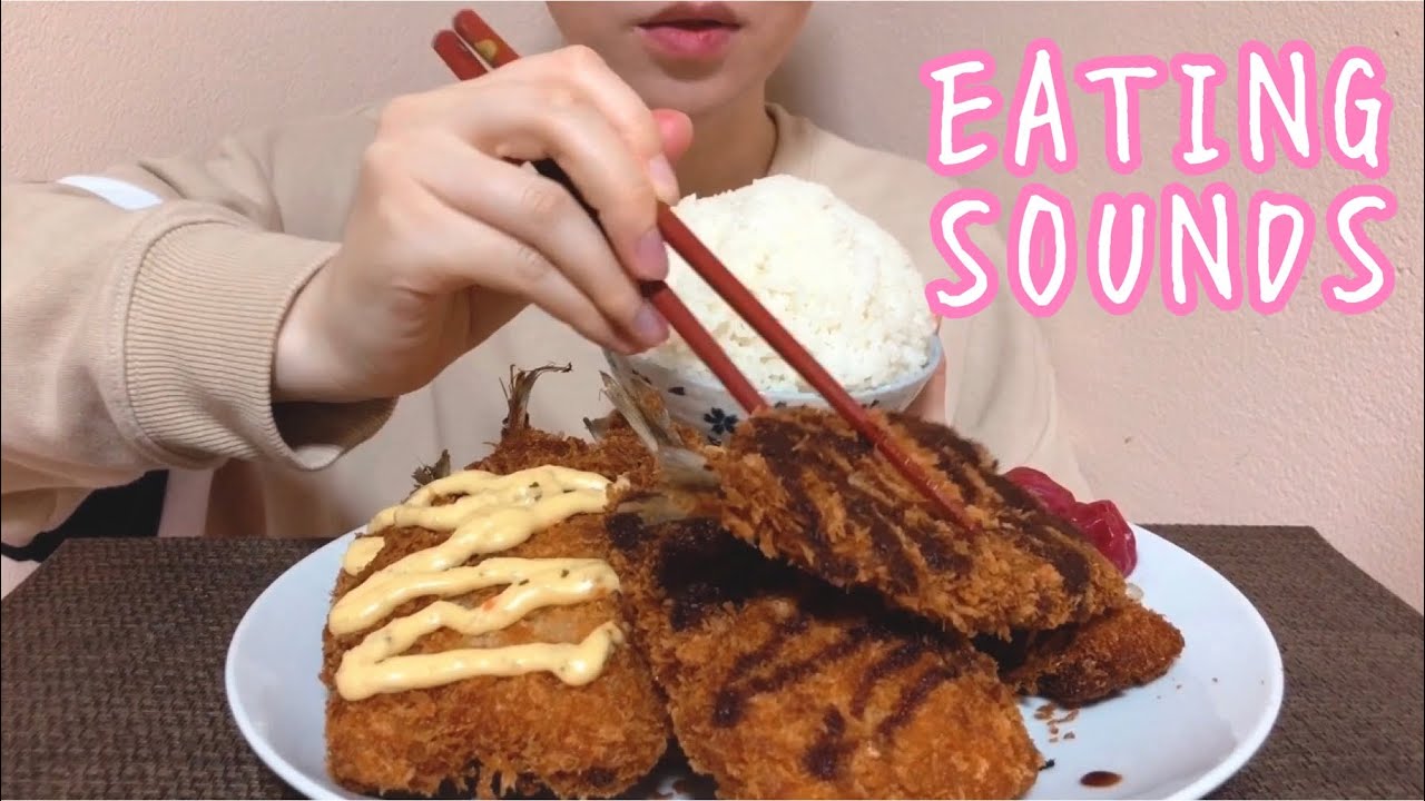 《Eating sounds》アジフライ!Deep fried horse mackerel!