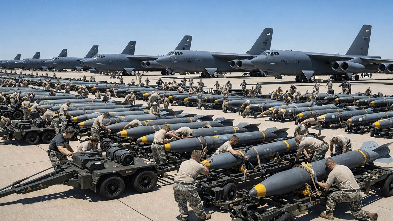 MENGERIKAN!! AS Kerahkan Pesawat Bomber B-52 ke Iran, Bawa 900 Kg BOM Sekaligus