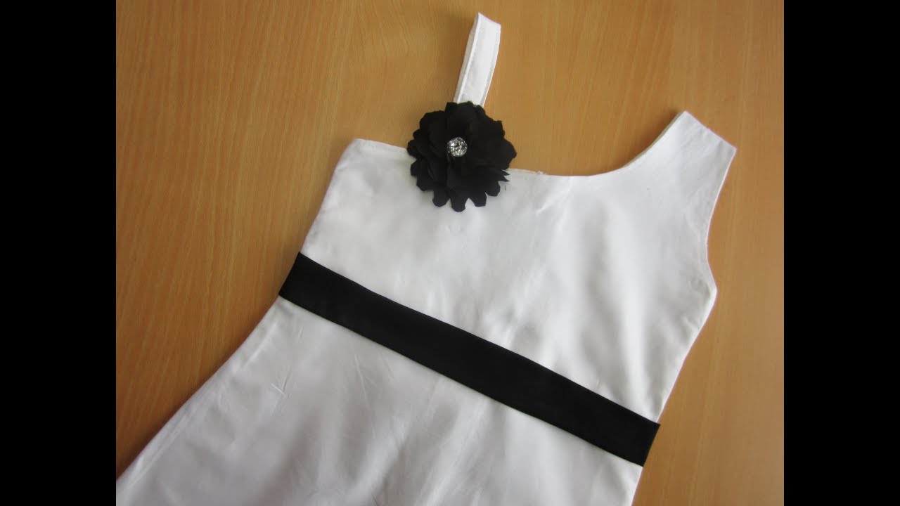 One Strap - One Shoulder Frock - (Aline Dress) BABY FROCK # 9 STEP BY STEP -EASY MAKING