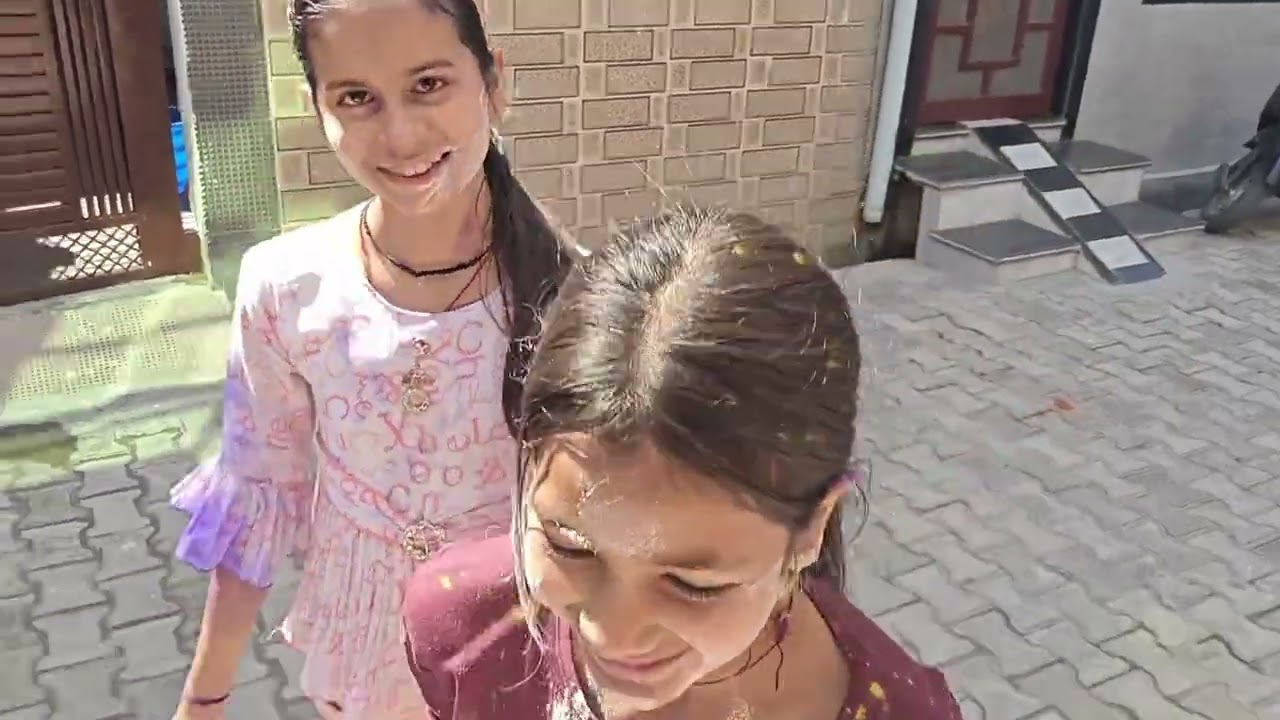 होली की सफाई में थक गये और आज बच्चों ने होली खेली ❤️🌟