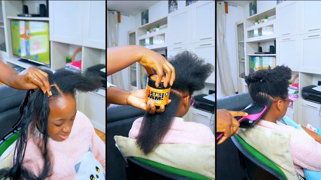Chunky box braids tutorial on a dry kinky hair | Is let's jam really jamming? Best gel, pls... 🙏🙄