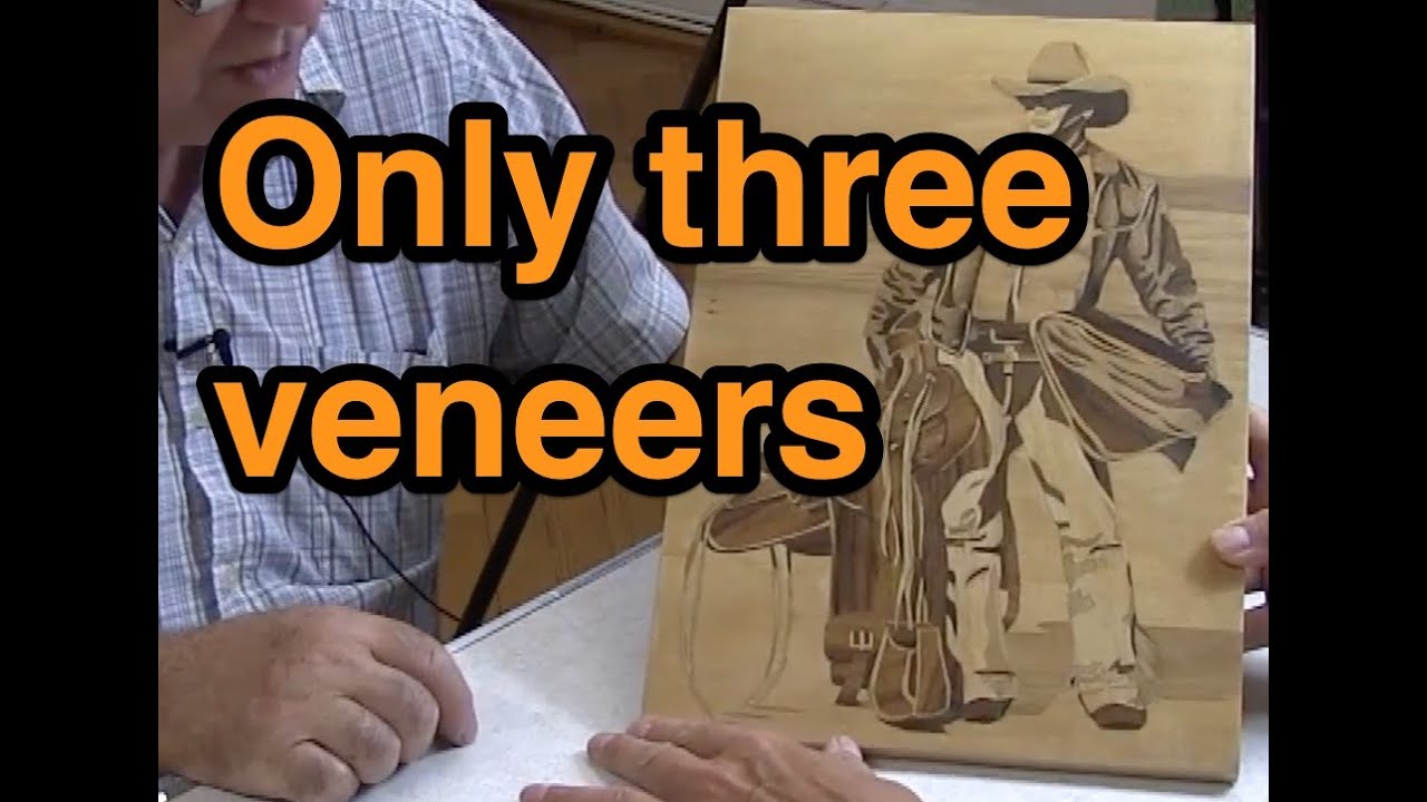 Marquetry pictures using three veneers only