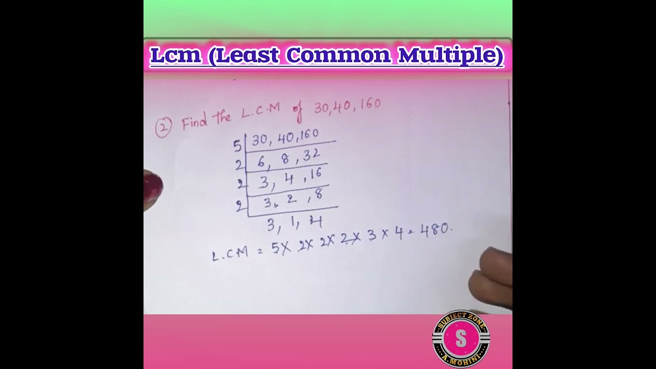 LCM by using division method with different examples