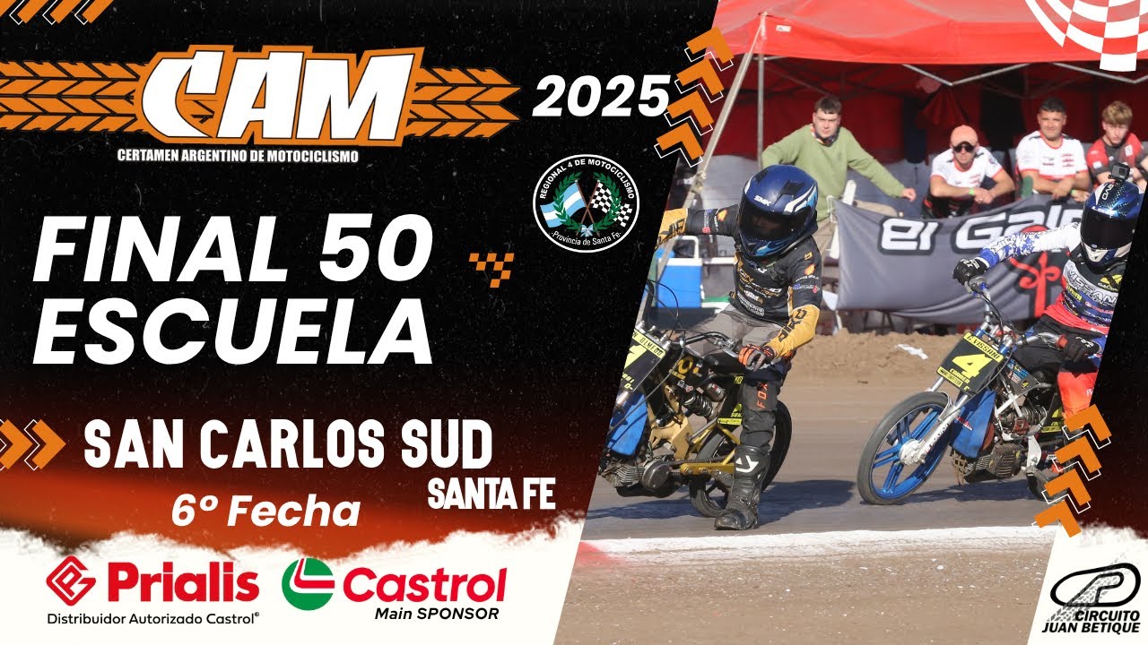 FINAL COMPLETA - 50cc Escuela - 6a Fecha - San Carlos Sud 2025
