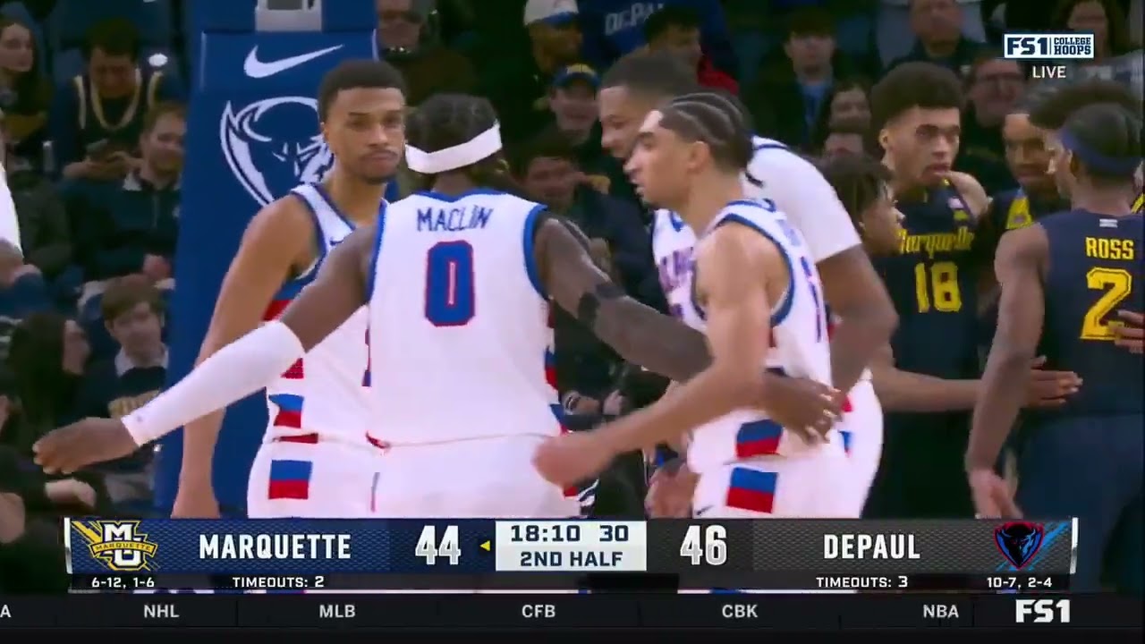 DePaul Men's Basketball Game Highlights vs. Marquette - 01.16.26