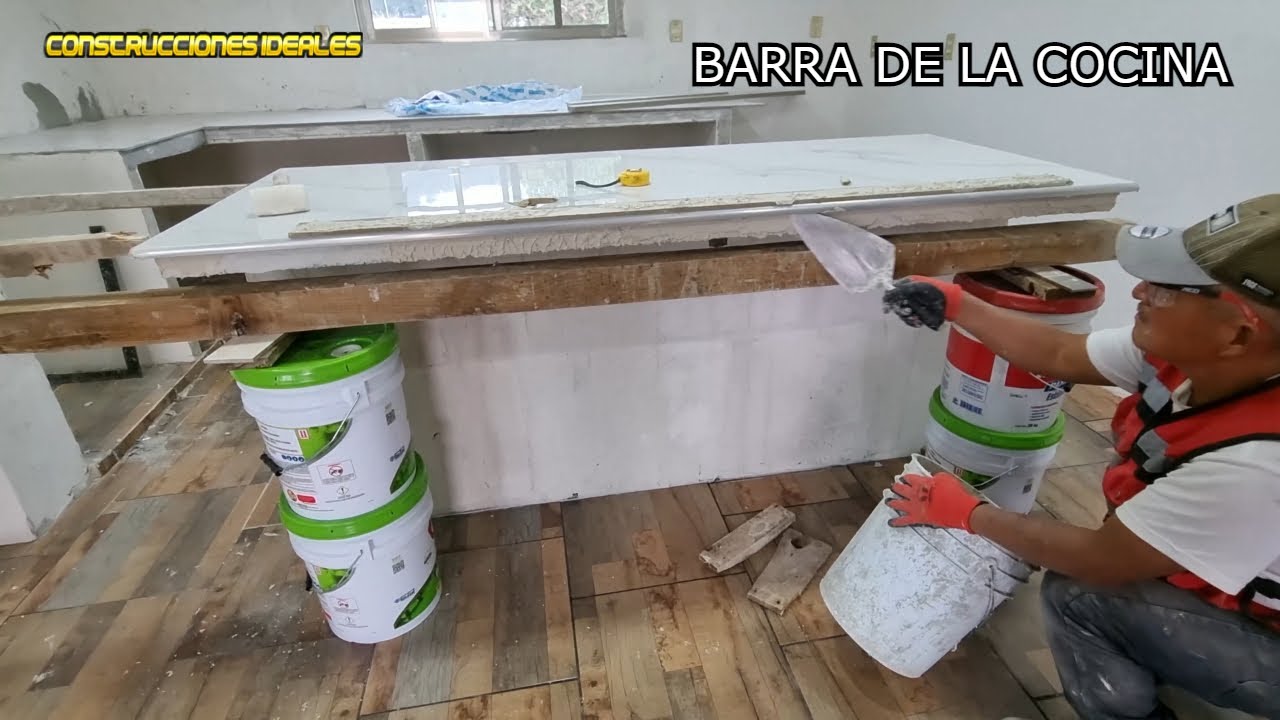 Pegado del Esquinero o bisel para la Barra de la Cocina | CONSTRUCCIONES IDEALES