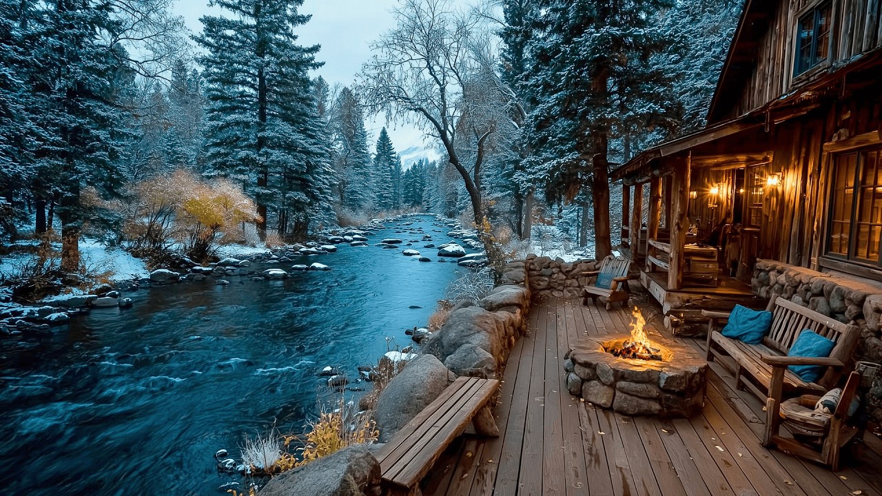 This Winter Riverside Campfire & Nature Birds Songs Scene Feels Illegal It’s So Calm
