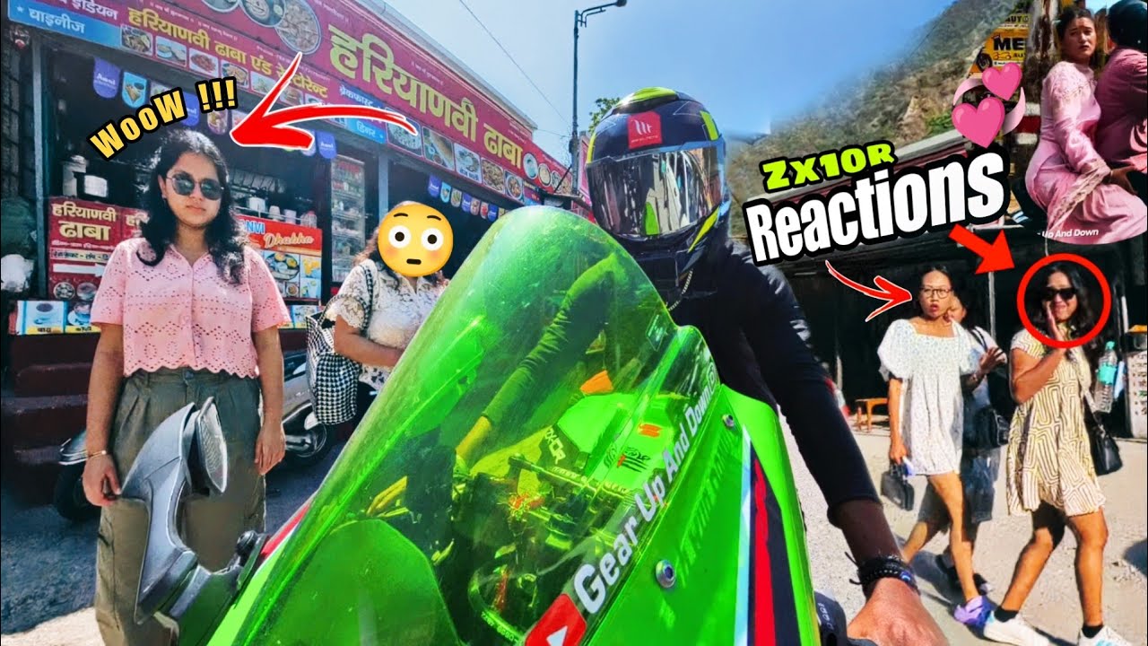 Zx10r Loud Exhaust Shocks Dehradun City 😱 || Cute Girls Reaction to Kawasaki Zx10r Best Summer Place