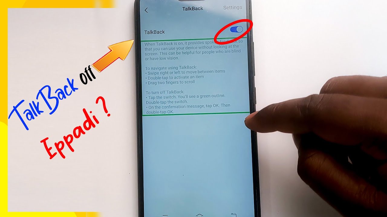 How to Disable / Turn Off / Remove TalkBack on your Android Phones in Tamil - Skills Maker TV