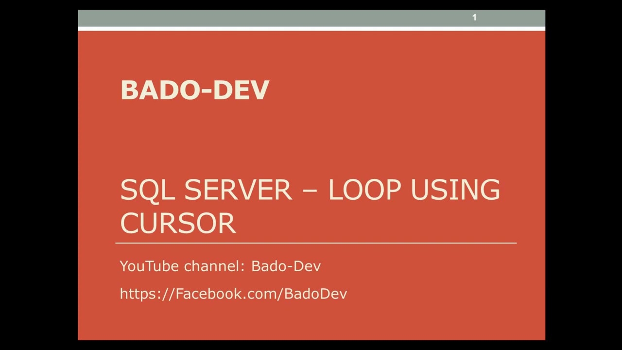Sql Server - Loop data using Cursor - A complete example