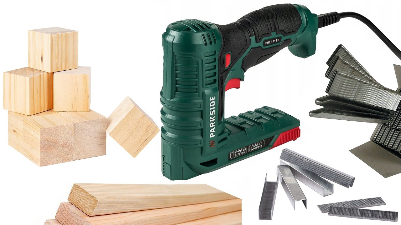 Parkside Electric Nailer/Stapler PHET 15 B1 Unboxing Testing