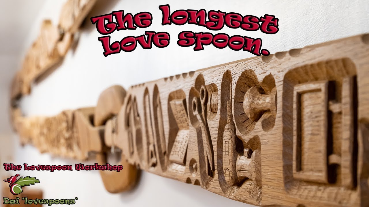 The Longest hand carved Welsh love spoon
