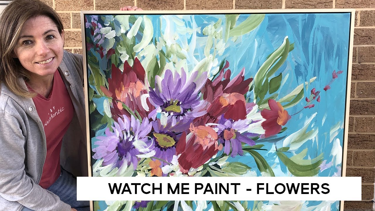 Painting Flowers with Australian artist Amber Gittins. Available art at www.ambergittins.com.au