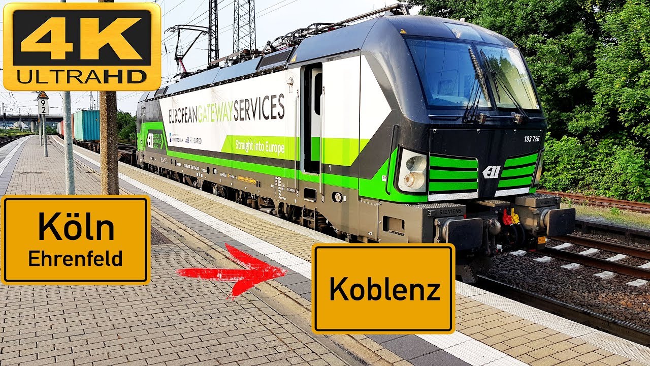 【4K】 Führerstandsmitfahrt Köln Ehrenfeld nach Koblenz HBF über Eifeltor,Bonn,Remagen,Andernach