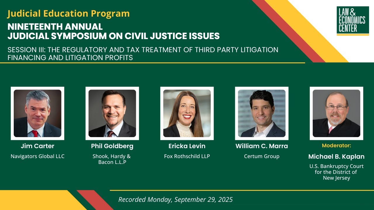 The Regulatory and Tax Treatment of Third Party Litigation Financing and Litigation Profits