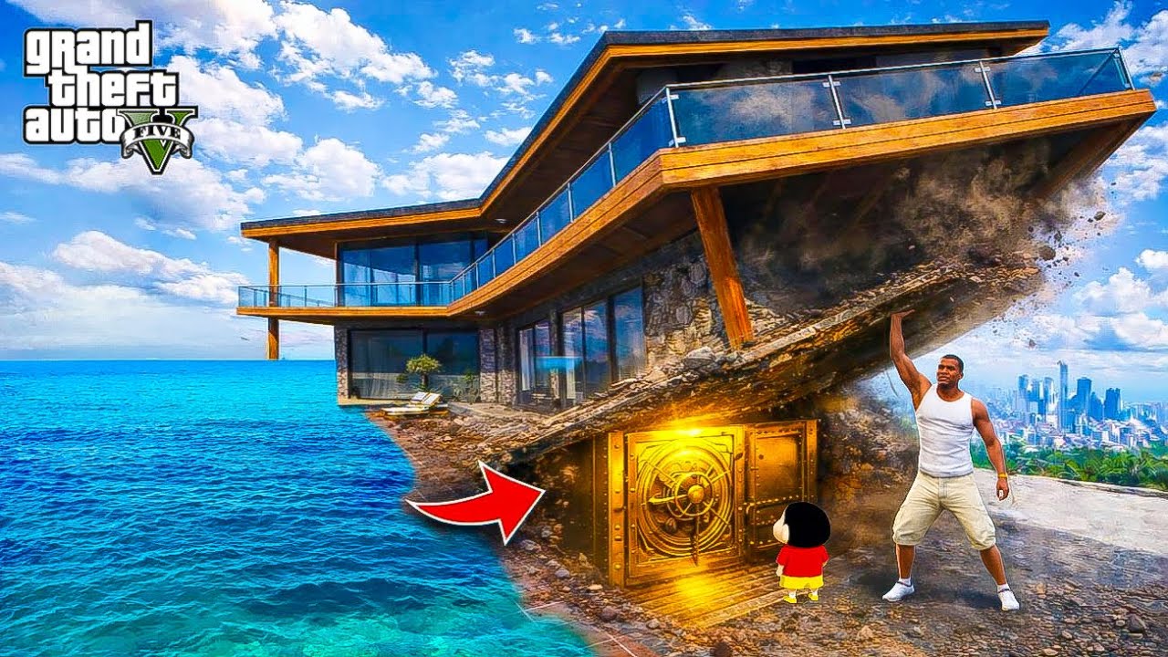 Franklin Found SECRET UNDERGROUND GARAGE & ESCAPED TSUNAMI 😱🌊 in GTA 5 Telugu | Dhanu Dino