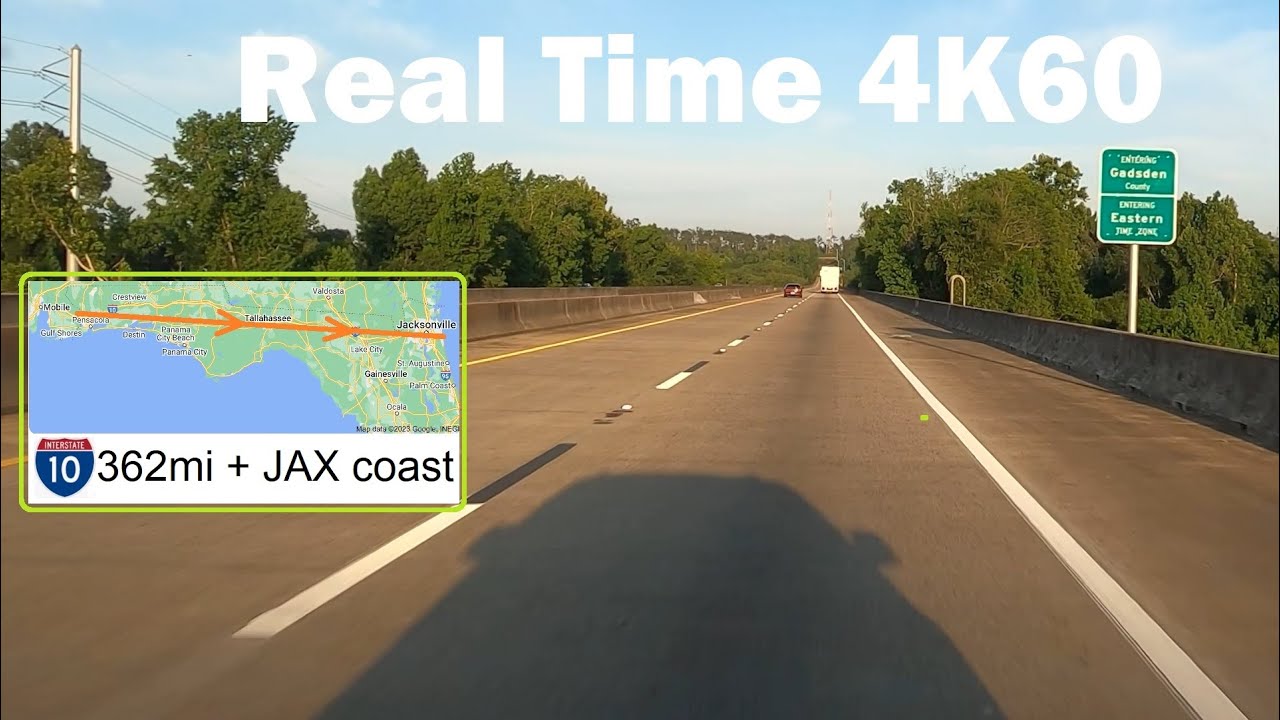 Interstate 10 Florida Full Length Real Time 4K60 (Detailed Timestamps) Eastbound