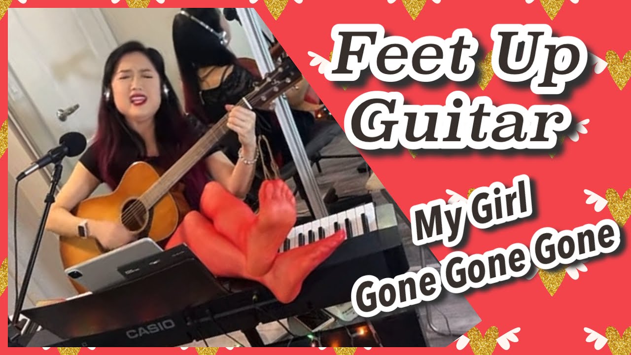 Feet Up Guitar in Red Nylon Soles, My Girl Gone, Chilliwack Song Cover, Legs Toes