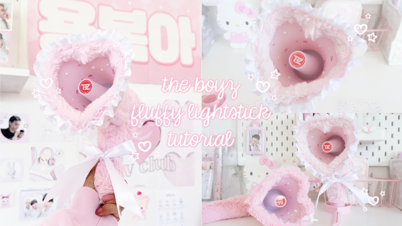 the boyz fluffy lightstick tutorial | lightstick deco 🎀📢