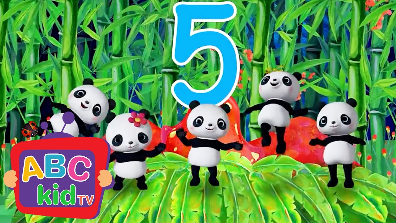 Five Little Pandas Jumping on the Bed | Preschool Learning - ABC KidTV | Nursery Rhymes & Kids Songs
