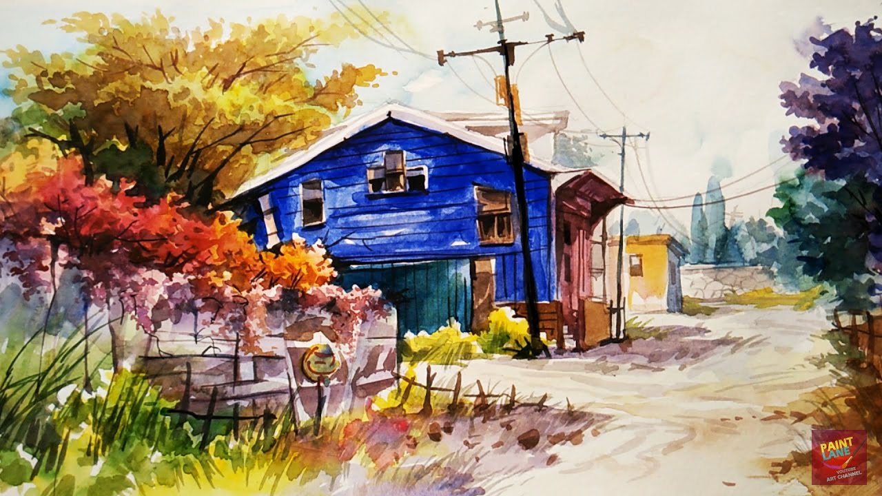Colorful Watercolor Landscape By PAINTLANE