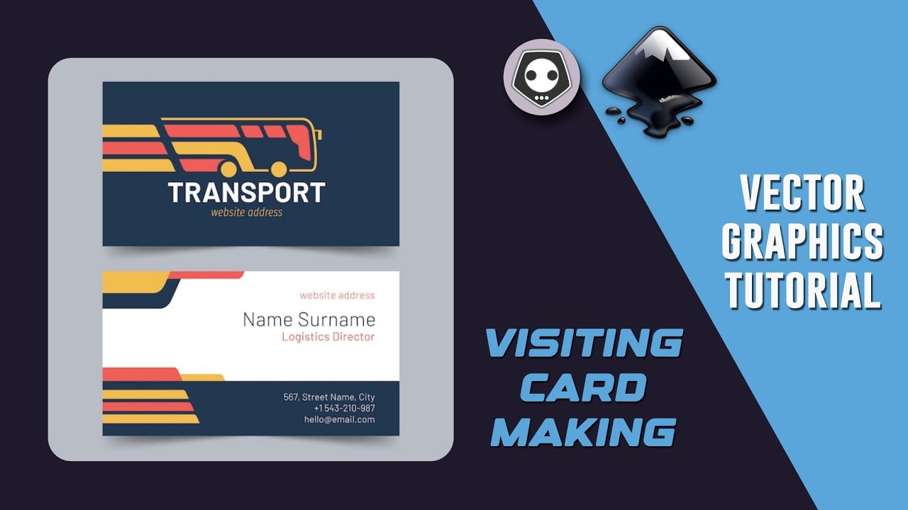 Inkscape Stunning | Polish design Visiting Card Making  Vector graphic Tutotial hindi
