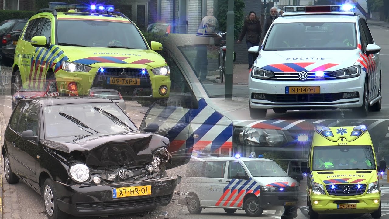 Frontale Botsing - Broekhem Valkenburg a/d Geul - Hulpdiensten komen ter plaatse - Ongeluk
