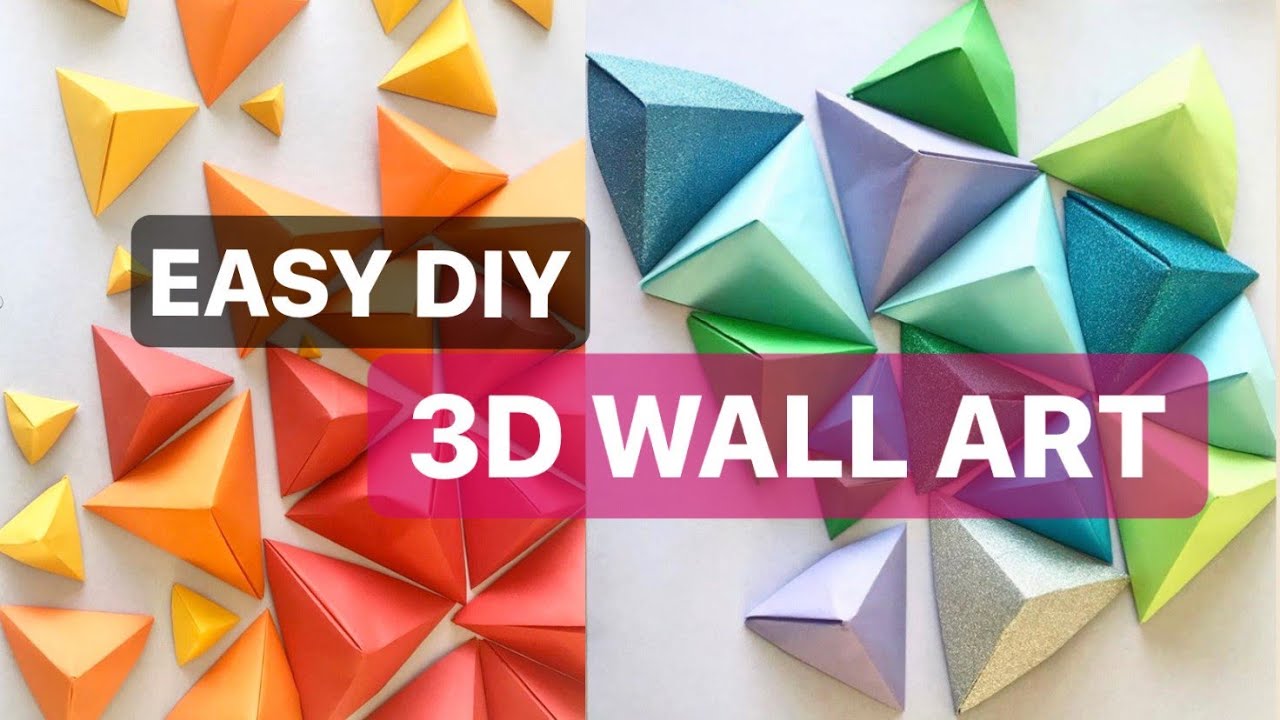 Easy 3D Wall Art Using Paper - Origami Pyramid