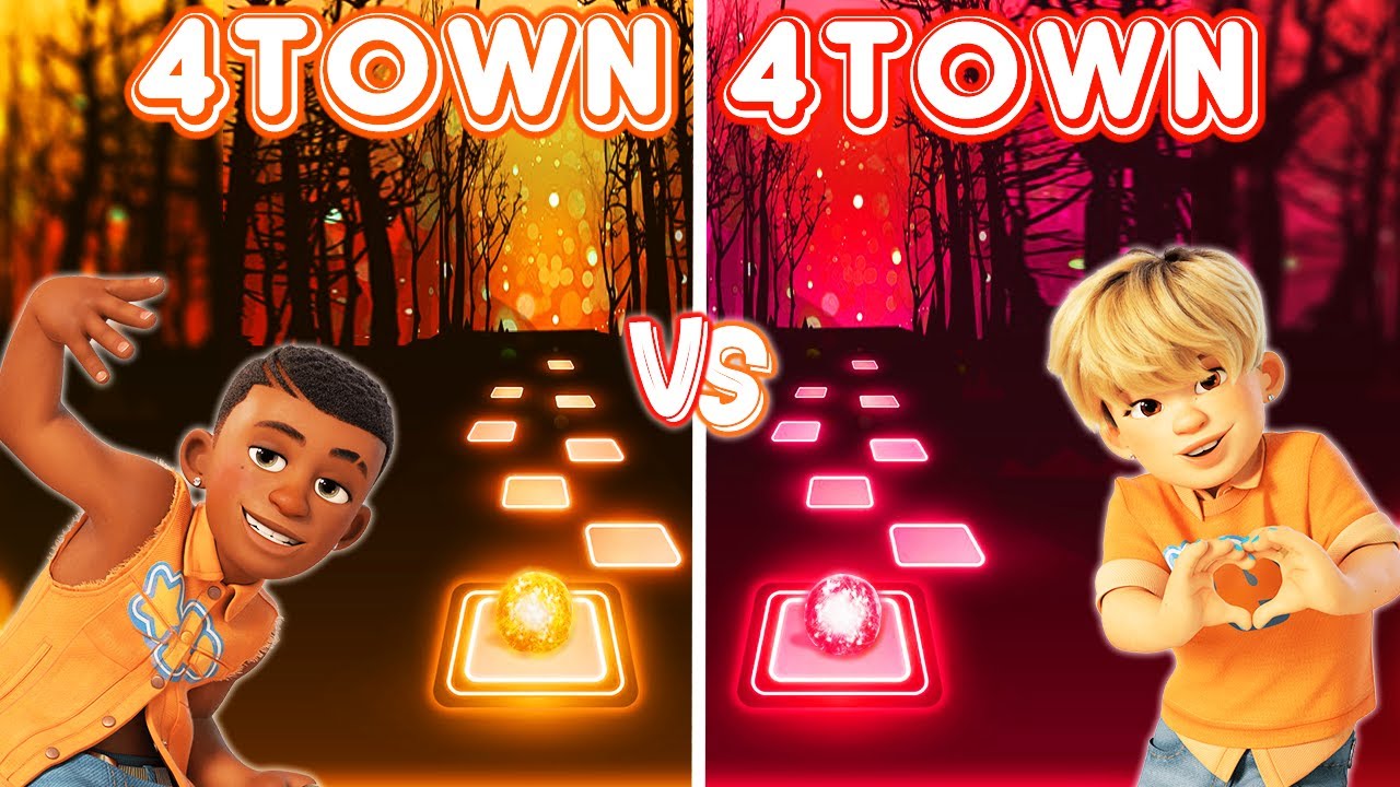 Turning Red 4 Town VS 4 Town || Nobody Like U Español - Tiles Hop EDM Rush!