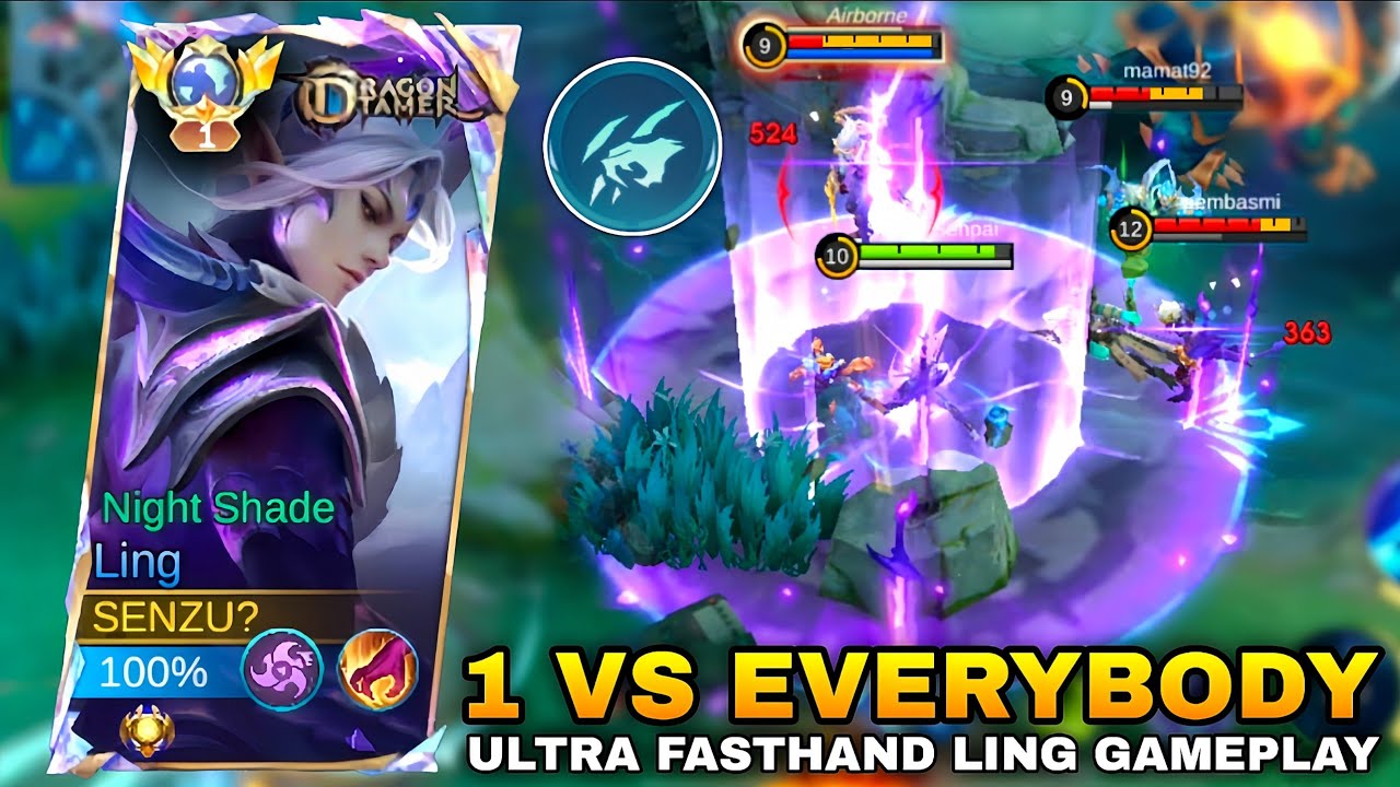 LING FASTHAND GAMEPLAY ( 1 VS EVERYBODY ) 25 KILL ☠️ Top Global Ling Mobile Legends