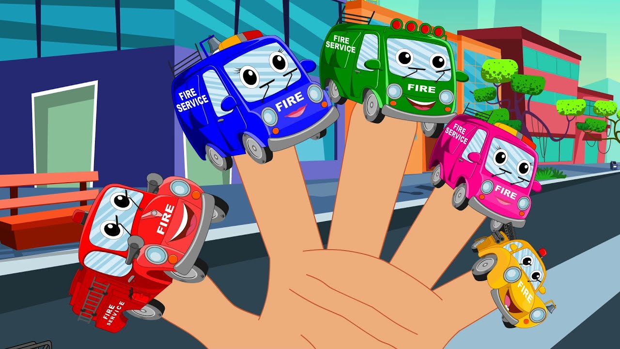 Fire Trucks Finger Family | Nursery Rhymes For Kids And Childrens | Learn Transport