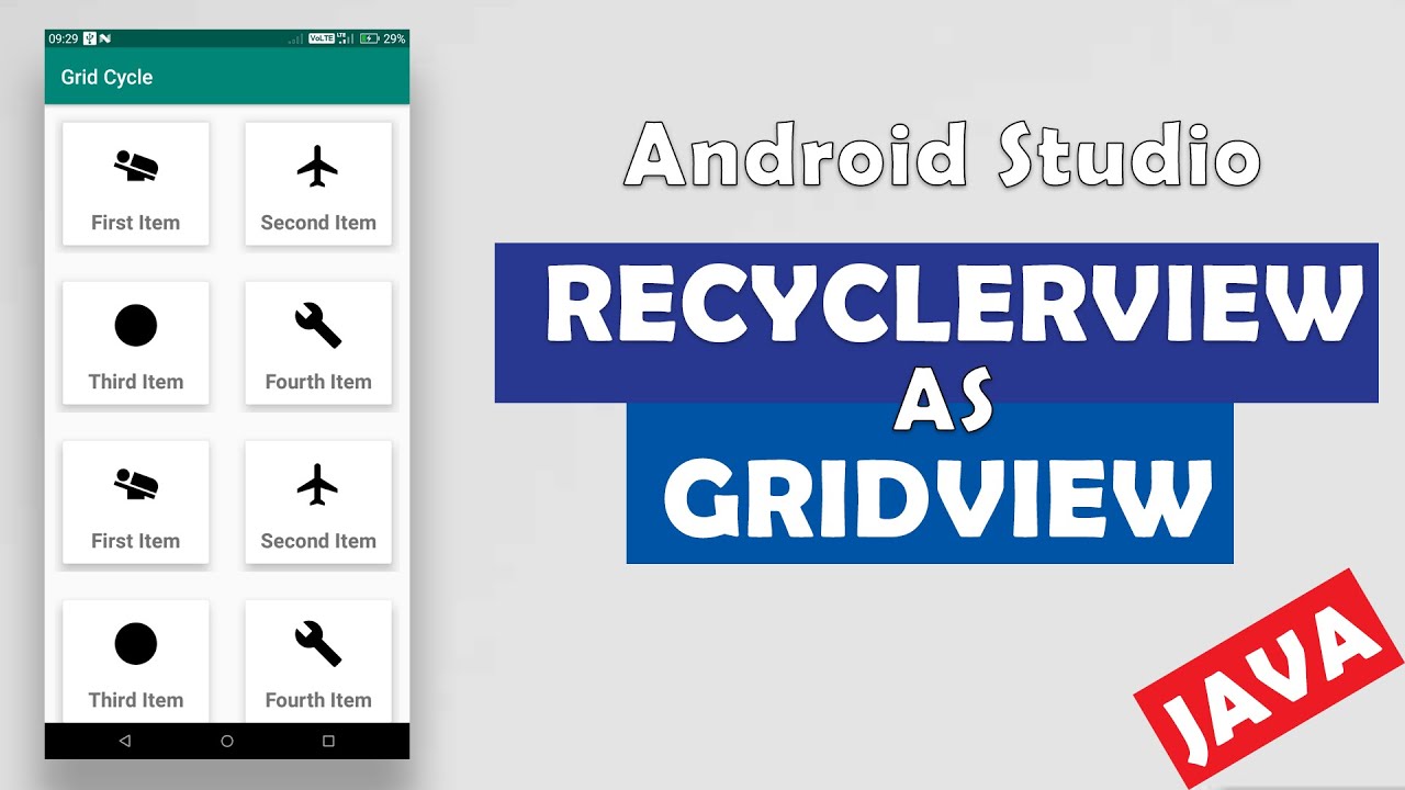 Display Recyclerview as GridView in Android Studio | Android Basic Tutorial