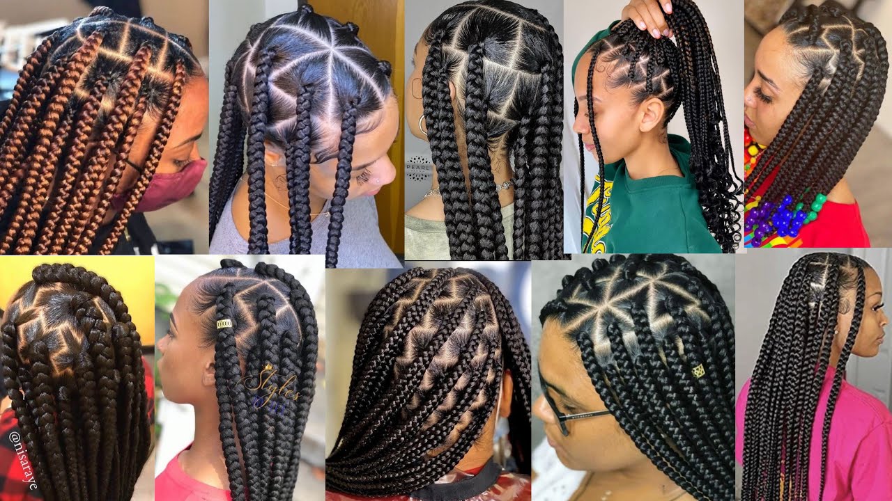 45+ Jumbo Box Braids Hairstyles for Black Women | Knotless Box Braids Hairstyles