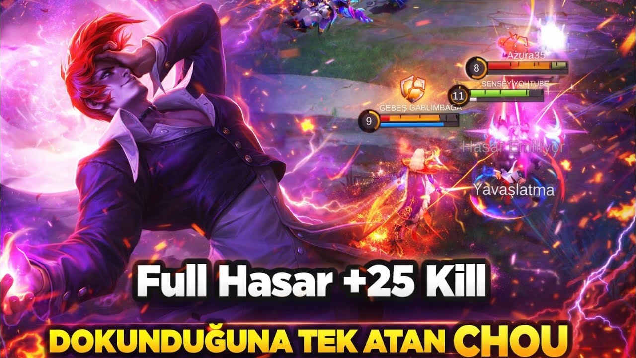 DÜZ VURUŞLA BİLE TEK ATAN FULL HASAR CHOU RAKİP HASAR HİLESİ SANDI Mobile Legends